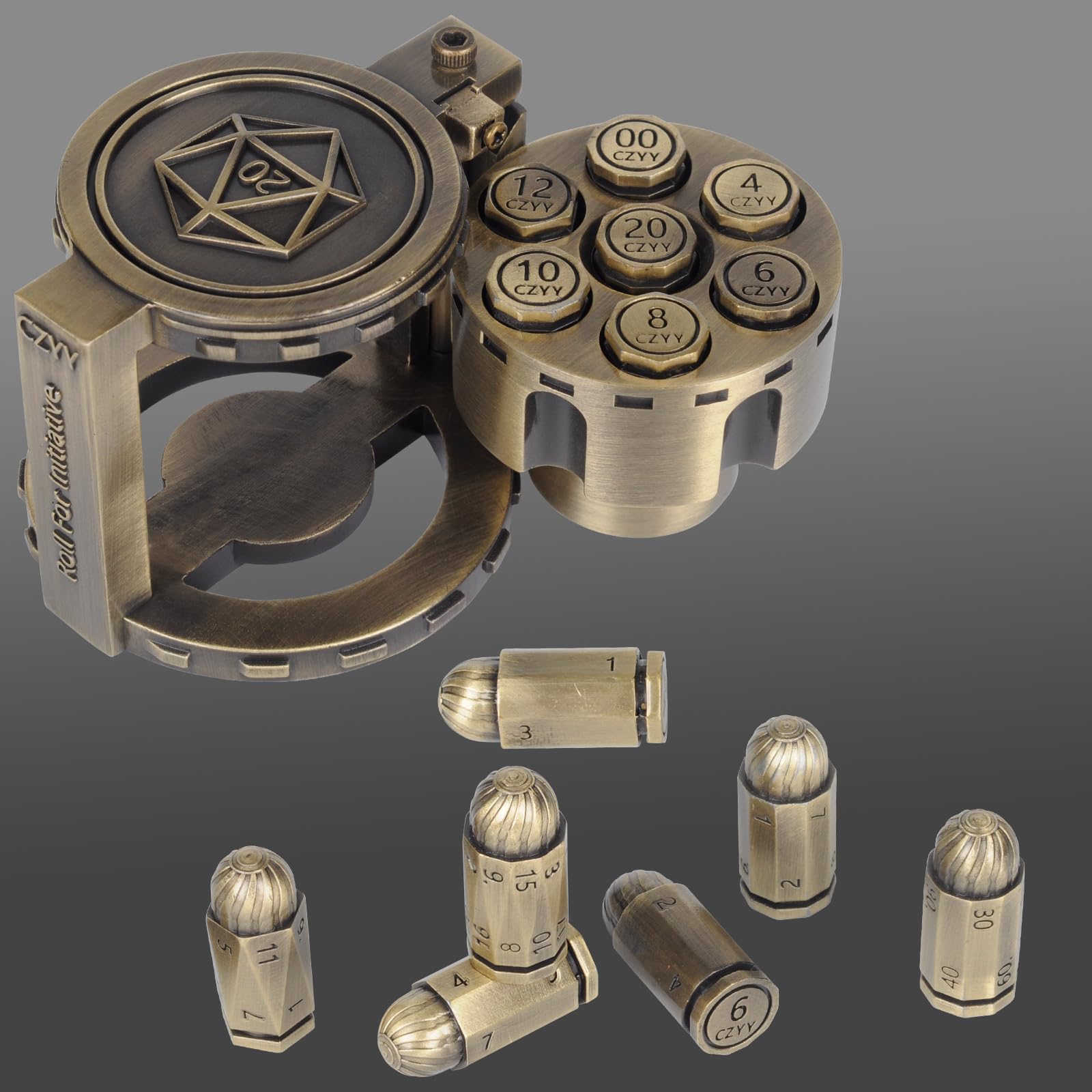 Conjunto De Dados Czyy Metal Polyhedral Bullet Cyberpunk Style Bronze