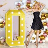 Decoração De Festa, Letras Para Festas, Imprsv, Ouro, 4 Pés De Altura, Letra Q