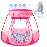 Ball Pit Tent Tikolus Com 50 Bolas, Tenda Pop Up Princess 1-3y