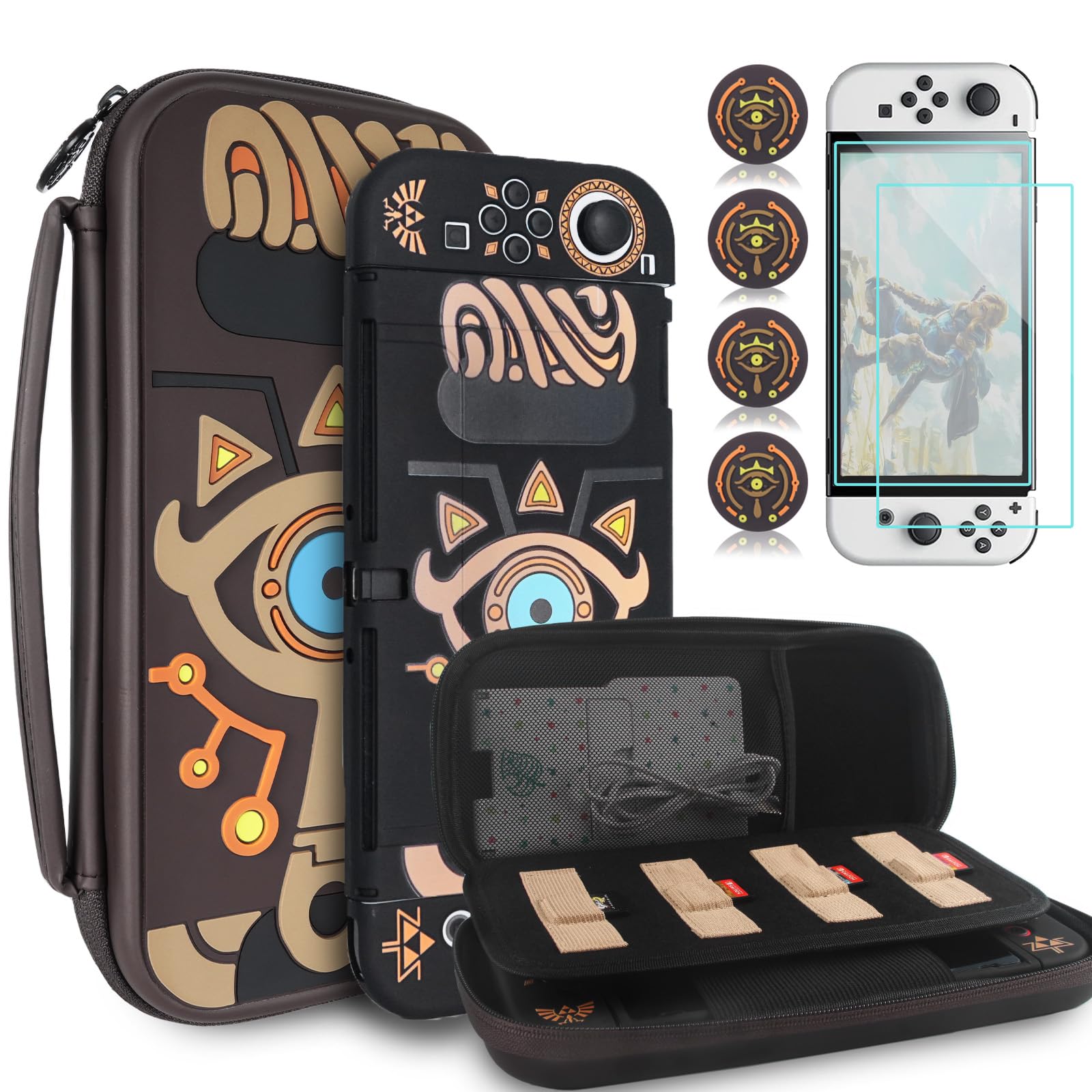 Estojo De Transporte E Acessórios Para Switch Oled Tikodirect Black