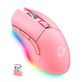 Mouse Para Jogos Dareu Pink Dual-mode Recarregável 10k Dpi Rgb
