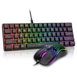 Combinação De Teclado E Mouse Para Jogos Redthunder 60% Rgb Com Fio