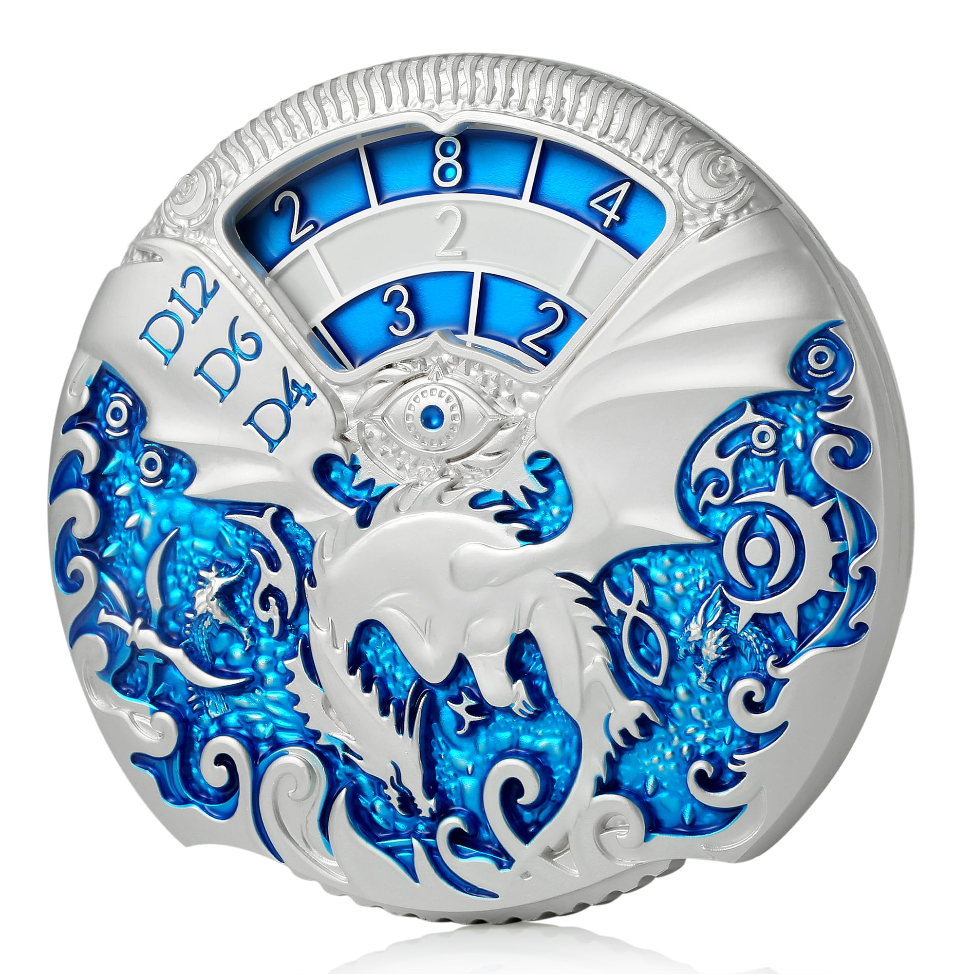 Conjunto De Dados Dndnd Dragon Roulette Spinner D&amp;d 7 Em 1 Metal Silver