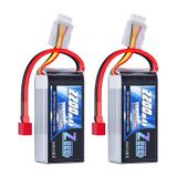 Bateria Lipo Zeee 3s 11,1 V 2200 Mah 50 V Com Plugue Deans (pacote Com 2)