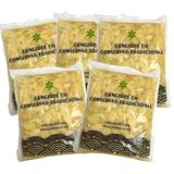 Kit Com 5 Gengibre Tradicional Fatiado Em Conserva 1kg Cada