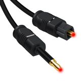 Cabo Óptico De Áudio Som Digital Mini Toslink 3,5mm Spdif 3m 3 Metros Compatível Com Chromecast Alexa Macbook Mac Imac C