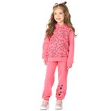 Conjunto Moletom Infantil Felpudo Roupa De Frio Com Capuz Menina
