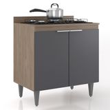 Balcão De Cozinha Para Cooktop 80cm Pérola Z34 Freijó/grafite - Mpozenato