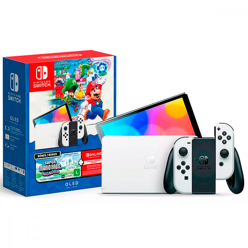 Console Nintendo Switch OLED 64GB + Super Mario Bros Wonder Branco