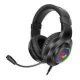 Headset Gamer Redragon Hylas Preto Drivers 50mm Controle de Volume RGB USB + P2 Banhado a Ouro com Microfone - H260RGB