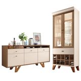 Buffet Aparador Ellora E Cristaleira Órfeo H01 Off/castanho - Mpozenato