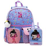 Mochila Luluca De Alças E Lancheira Térmica Escolar Youtuber