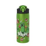 Garrafa De Água Zak Designs Minecraft 560ml Em Aço Inoxidável