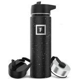 Garrafa De Água Iron °flask Camping &amp; Hiking 650 Ml Black Speckle