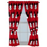Conjunto De Cortinas Jay Franco Mickey Mouse Kids Com Gravatas Vermelhas