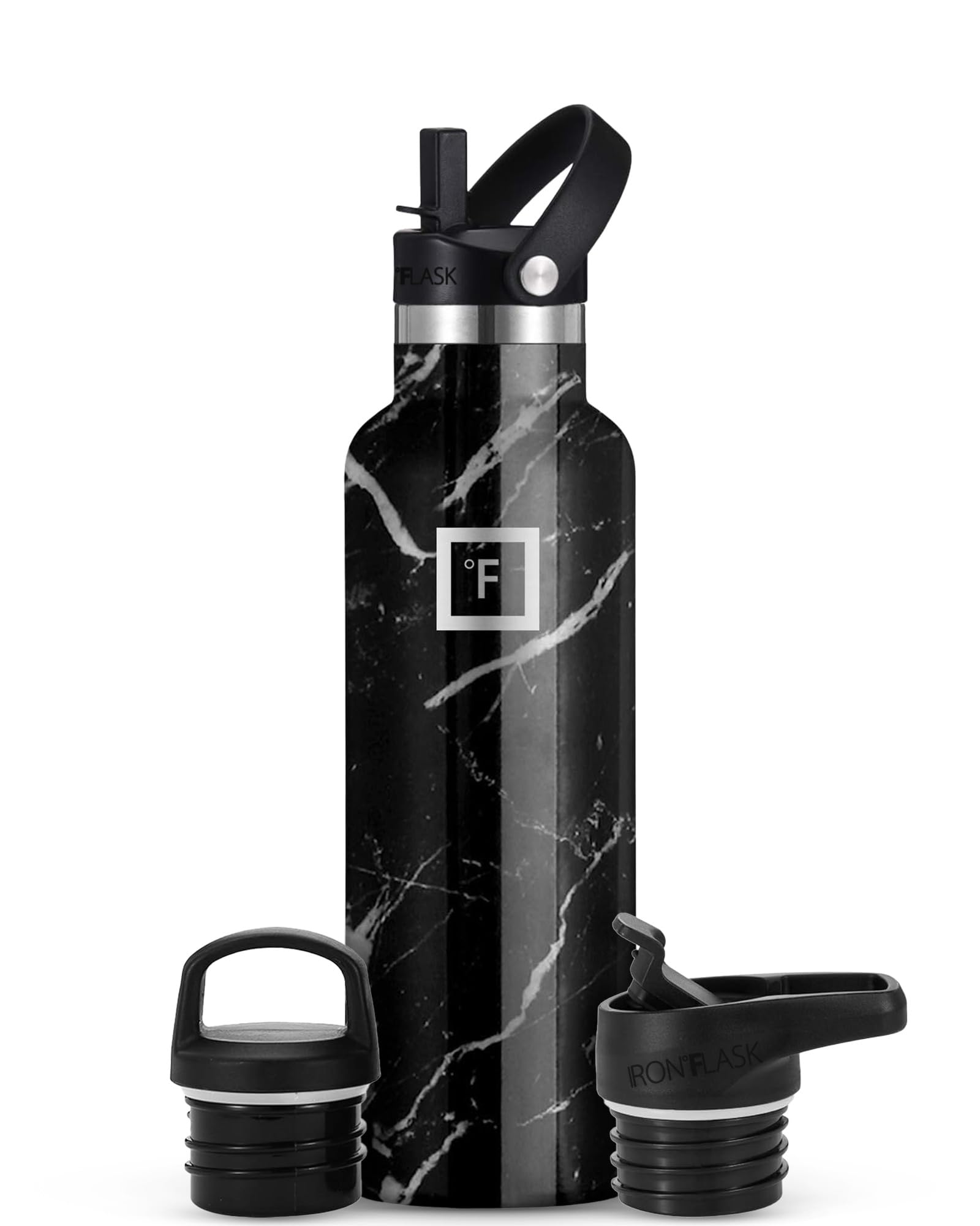 Garrafa De Água Iron °flask Camping &amp; Hiking 700ml Black Marquina