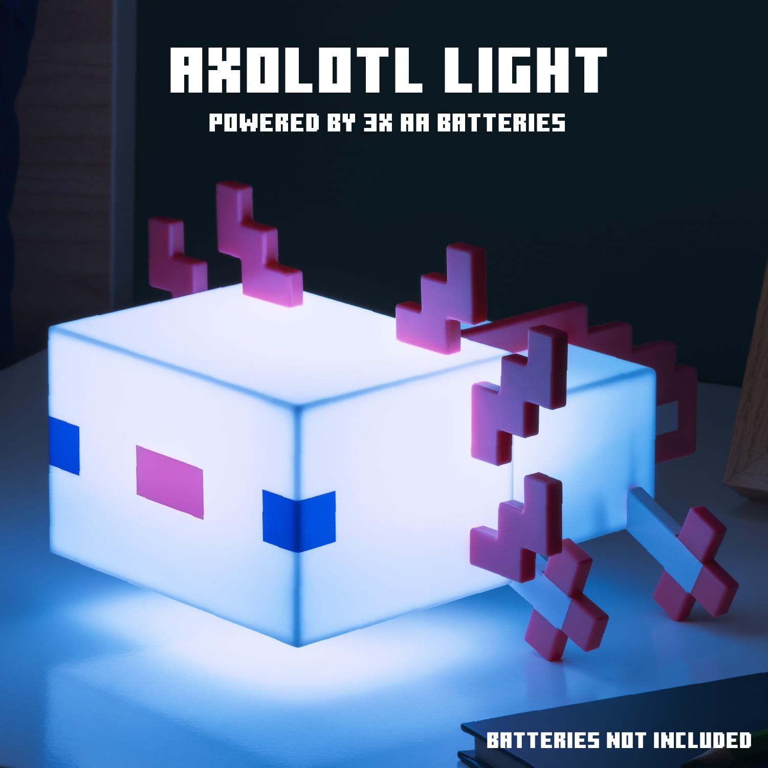 Night Light Paladone Minecraft Axolotl Com 5 Modos De Cores