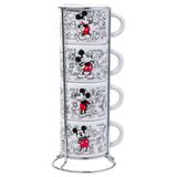 Conjunto De Xícaras De Café Expresso Silver Buffalo Disney Mickey Mouse Sketches