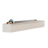 Rack Suspenso Para Painel Ou Tv Até 55 Polegadas 2 Gavetas 1,35m Aspen Off White Edn