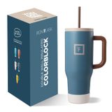 Caneca Isolada Iron °flask Co-pilot Com Bota, Palha E Tampa Giratória De 1,2 L