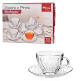 Conjunto De Xícaras E Pires Bellagio Vd 210ml 12pcs