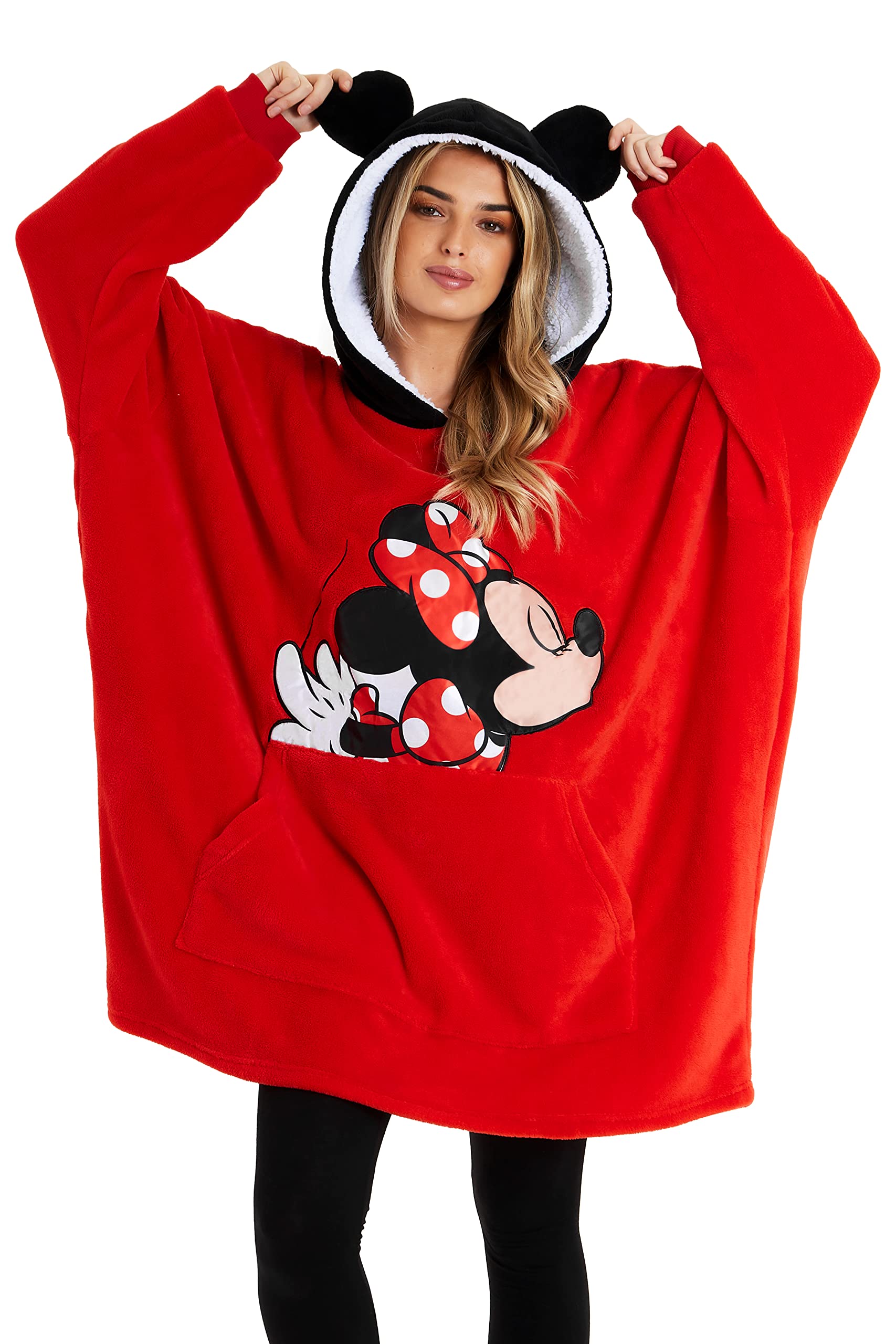 Cobertor Com Capuz Disney Oversize Red Minnie And Mickey Women