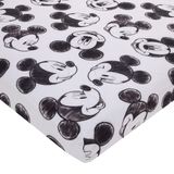 Mini Lençol De Berço Ajustado Disney Mickey Mouse Charcoal Black