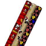 Papel De Embrulho Hallmark Disney Mickey Mouse 60m², Pacote Com 3