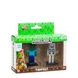 Kit Pack Brinquedo 2 Bonecos Ação Minecraft 3d Colecionáveis
