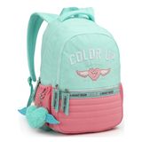 Mochila Costas 18 Color Up Passeio Meninas Notebook Acqua