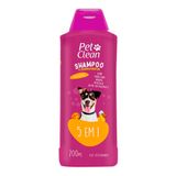 Shampoo E Condicionador Para Cães E Gatos 5 Em 1 Pet Clean 700ml