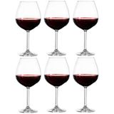 Jogo Com 6 Taças Crista Bohemial Para Vinho Colibri 650ml