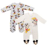 Bebês Recém-nascidos Footies Disney Mickey Mouse, Pacote Com 2 Unidades, 3-6 M