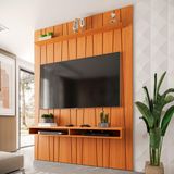 Painel Ripado Horizon Para Tv Até 75 Polegadas Com Nicho 180cm - Cedro
