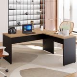 Mesa Para Escritório Diretor Em L 150x150cm Espresso Móveis Calvi/preto