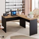 Mesa Para Escritório Diretor Em L 120x150cm Espresso Móveis Calvi/preto