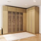 Guarda-roupa Modulado De Canto 10 Peças 18 Portas Reflecta Jade Cabecasa Madeiramadeira Avelã