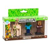 Kit Pack Brinquedo 3 Bonecos Ação Minecraft 3d Colecionáveis