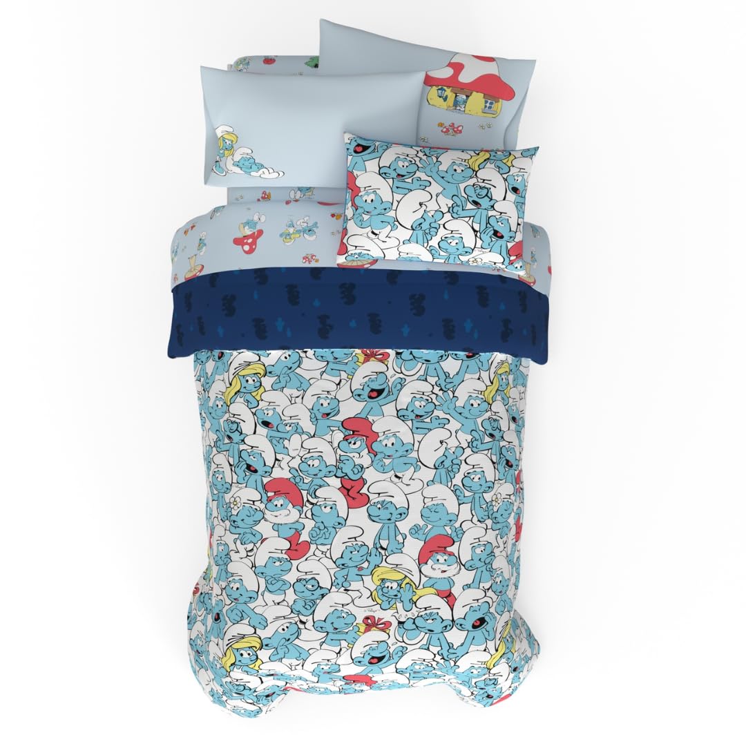 Conjunto De Roupa De Cama Franco The Smurfs Super Soft Microfiber
