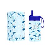 Garrafa De Água Iron °flask Kids Straw Lid 400 Ml Iron Shark