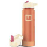 Garrafa De Água Iron °flask Camping &amp; Hiking 650 Ml Com Tampa De Palha