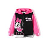 Moletom Disney Minnie Mouse Rose Com Zíper De Lantejoulas Para Meninas 3-4t