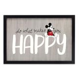 Decoração De Parede Open Road Brands Disney Mickey Mouse Wood Frame