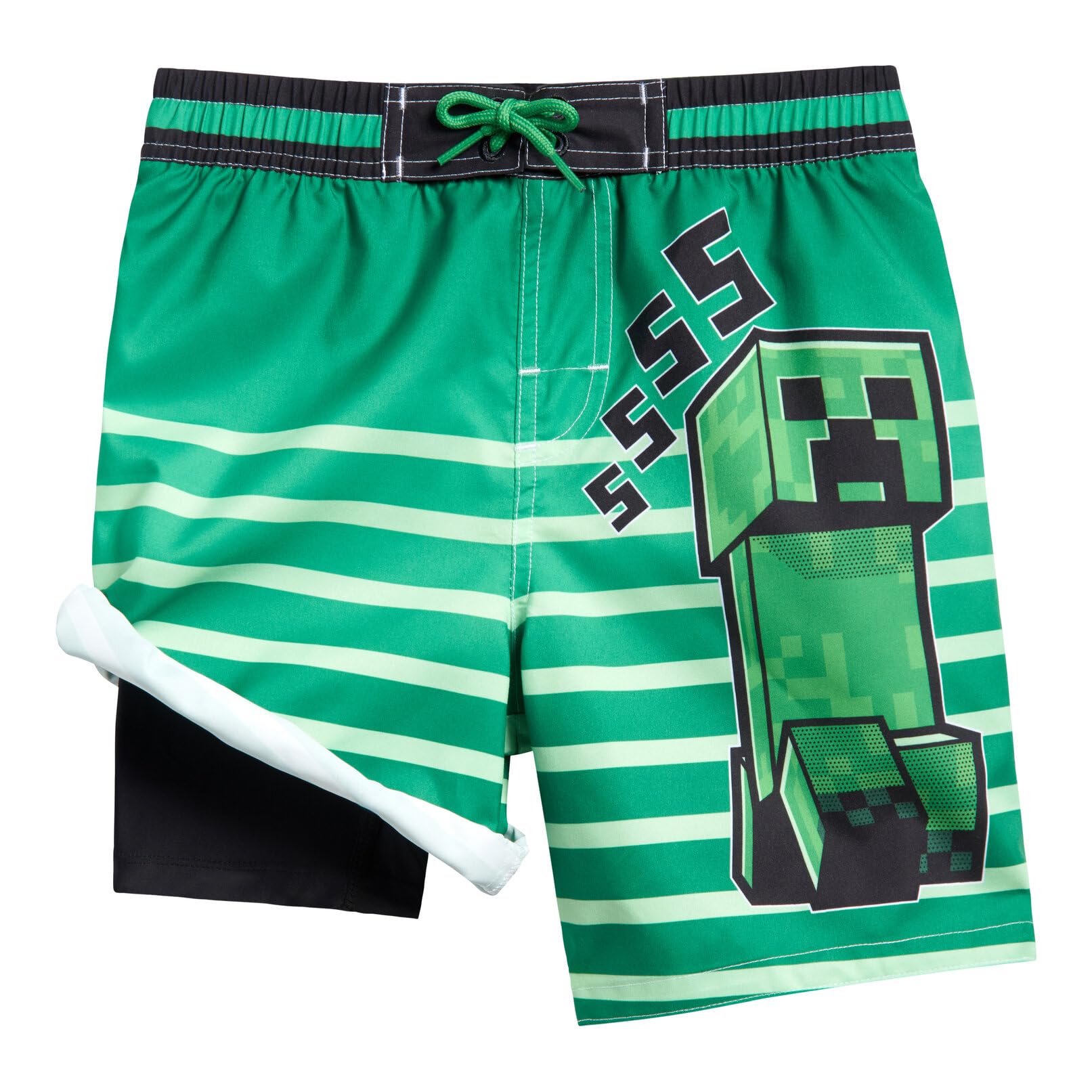 Calções De Banho Minecraft Creeper Upf 50+ Para Meninos De 7 Anos