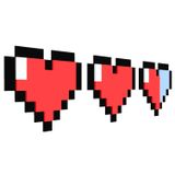 Decoração De Parede Kubik Letters Pixel Heart 8-bit Zelda Minecraft