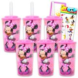 Conjunto De Copos Sippy Disney Minnie Mouse, Pacote Com 6 Adesivos E Cabide De Porta