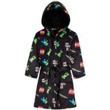 Roupão Minecraft Fluffy Fleece Para Meninos Preto 11-12y