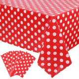 Toalha De Mesa Kesfey Red Polka Dot Plastic 137x274cm (5 Pacotes)