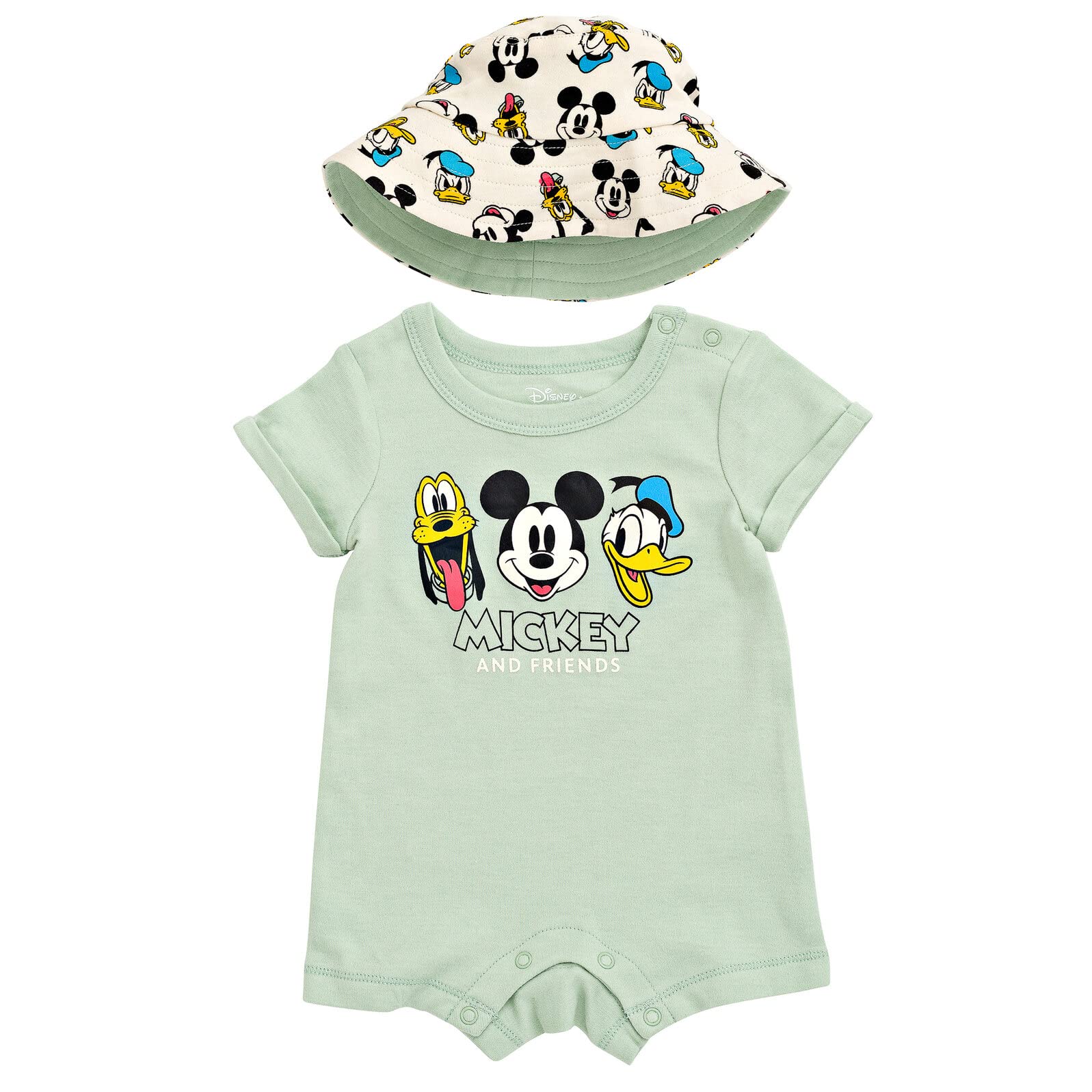 Conjunto De Macacão E Chapéu Disney Mickey Mouse Donald Duck Pluto
