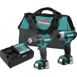 Kit Combinado De Furadeira Sem Fio E Chave De Impacto 12v Makita